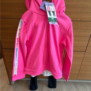 Puma Kids Vibrant Pink Full-Zip Hoodie Set 4/5 xs